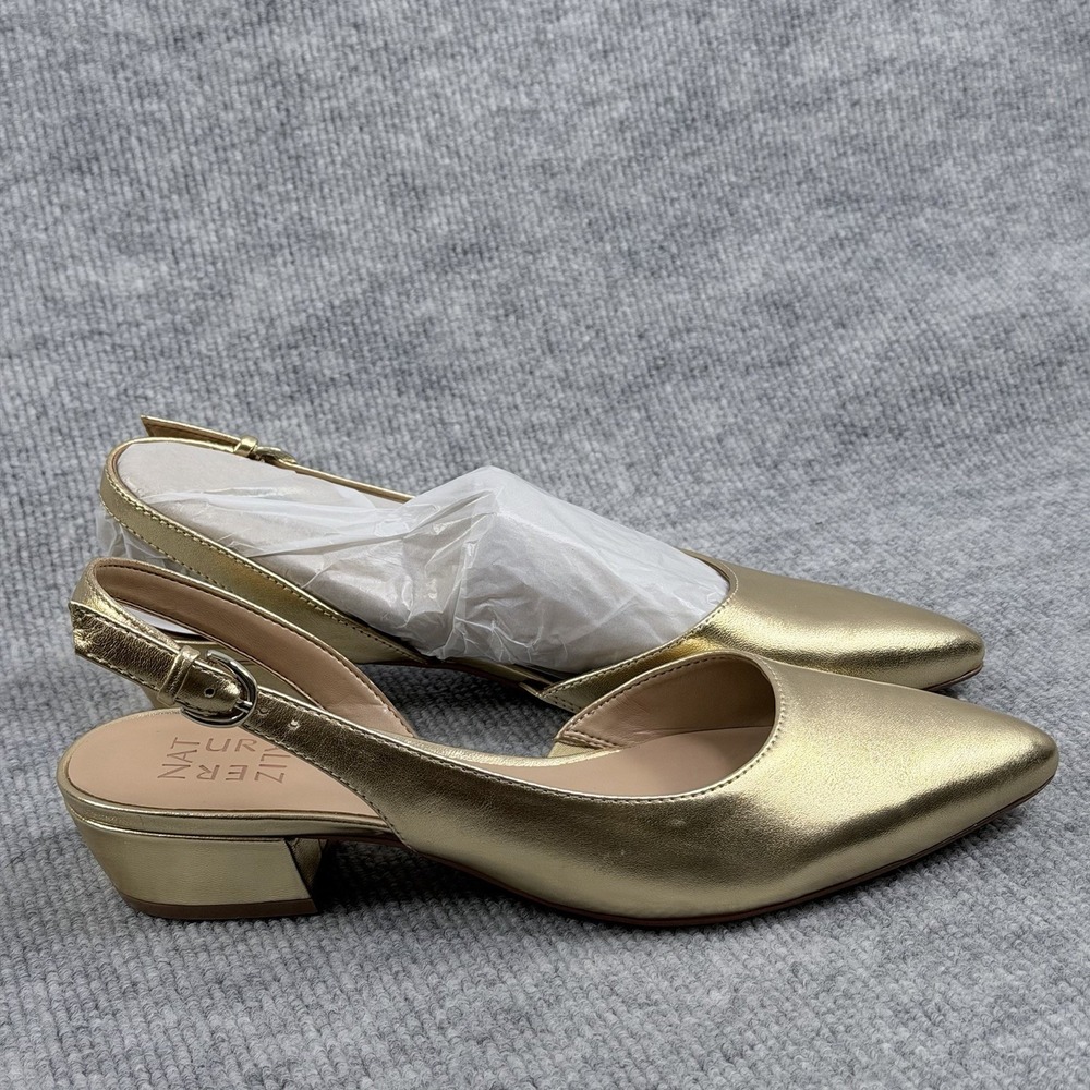 Naturalizer Size-8M Womens Banks Dark Gold Slingback Strap Flats $140